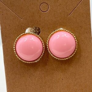 Marvella Vintage pink and gold tone clip on earrings